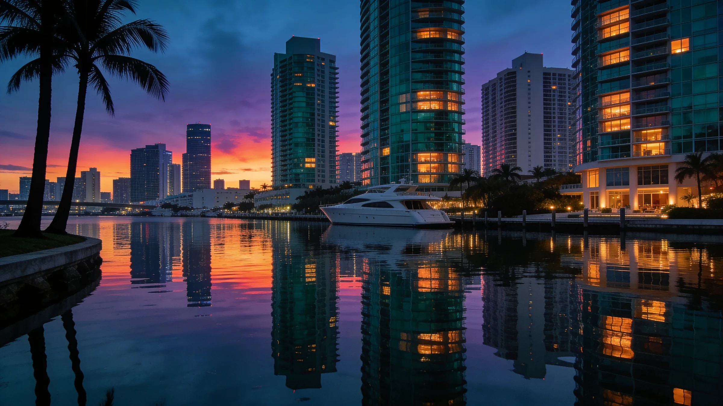Fort Lauderdale skyline at twilight
